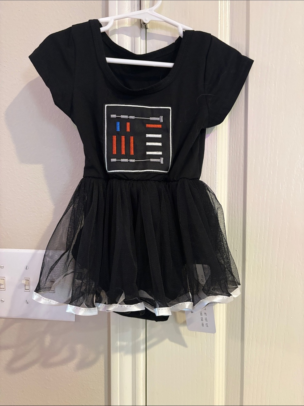 12 month girls Darth Vader inspired onesie with skirt